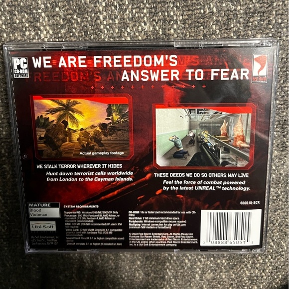 2003 PC CD ROM Tom Clancy's Rainbow Six 3 Raven Shield 2 disc Rated M - Picture 2 of 7